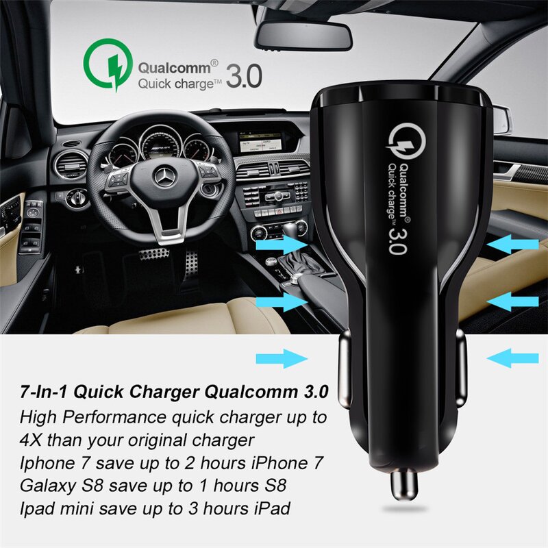 Car Charger Manufacturer - OEM/ODM OEM 3.1A Portable Qualcomm Fast Dual Usb