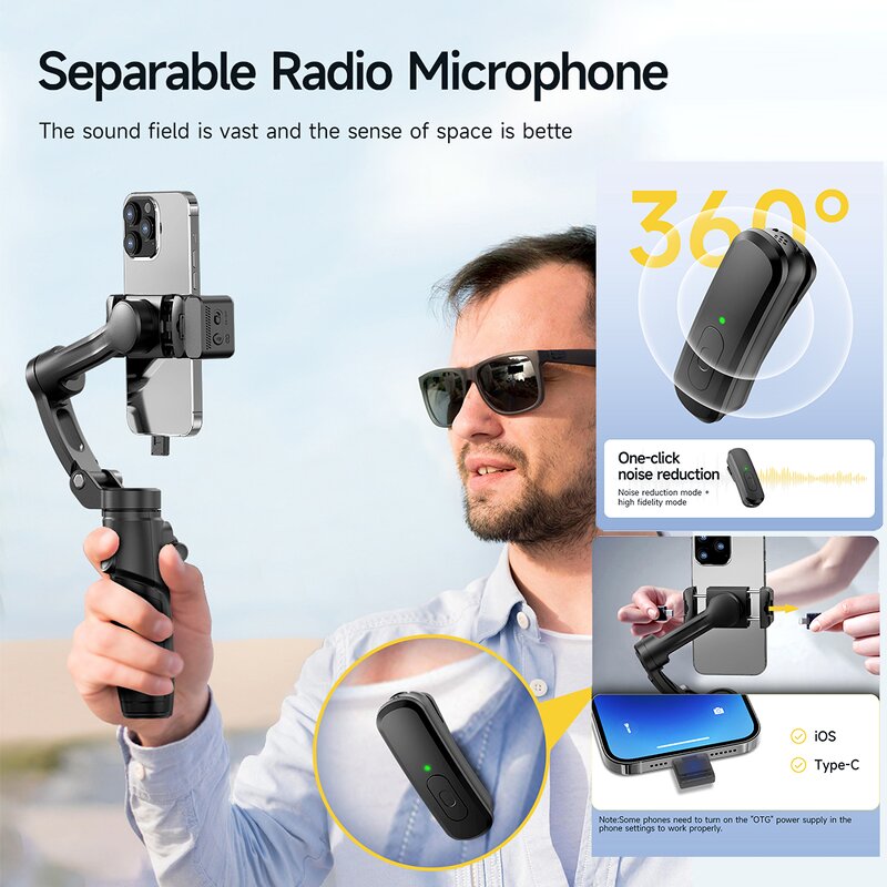 Gimbal Stabilizer Manufacturer - OEM/ODM M06 Built-in Rod AI Face Tracking 3-Axis