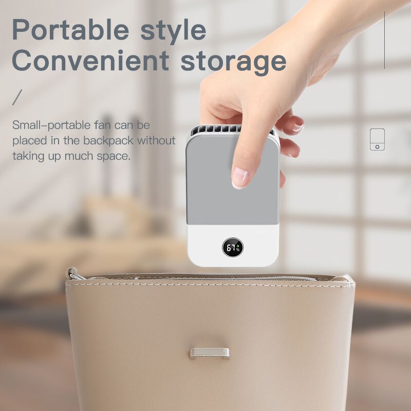 Neck Fan Factory - OEM/ODM Simplicity Rechargeable Portable with LED Display Wearable