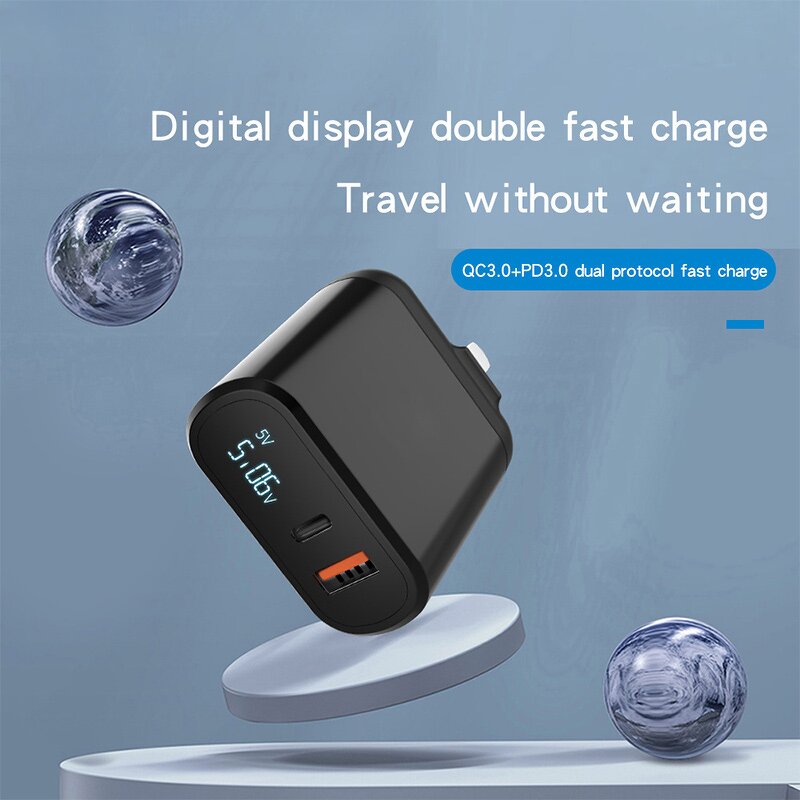 Wall Charger Factory - OEM/ODM USB57s 18w Dual Port PD 3.0 Qc 3.0 Type C