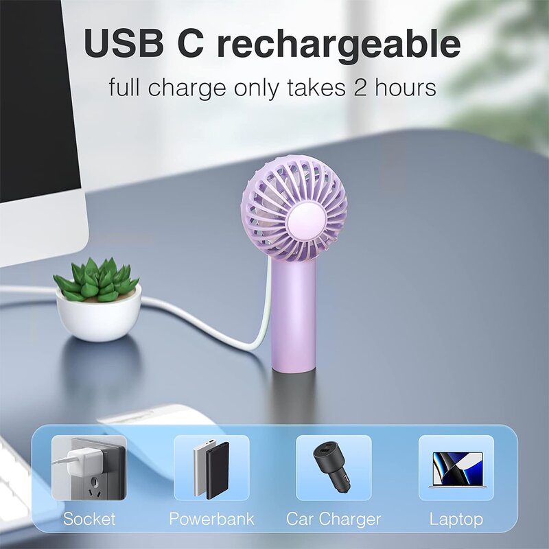 Handheld Fan Factory - OEM/ODM DC03 1200MAH Air-cooled USB Charging Adjustable 3-speed