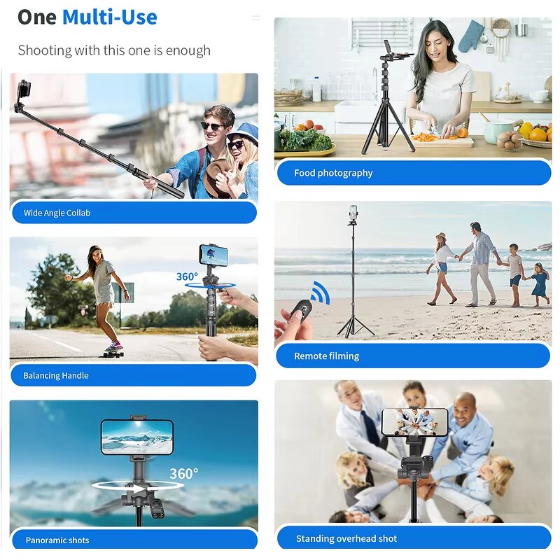Tripod Selfie Stick Manufacturer - OEM/ODM C06 Separate Clip 72" Aluminum Alloy Pole