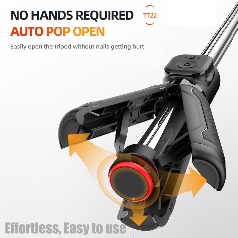 Selfie Stick Factory - OEM/ODM TT22 Mini Auto Pop-up Stainless Steel Tripod