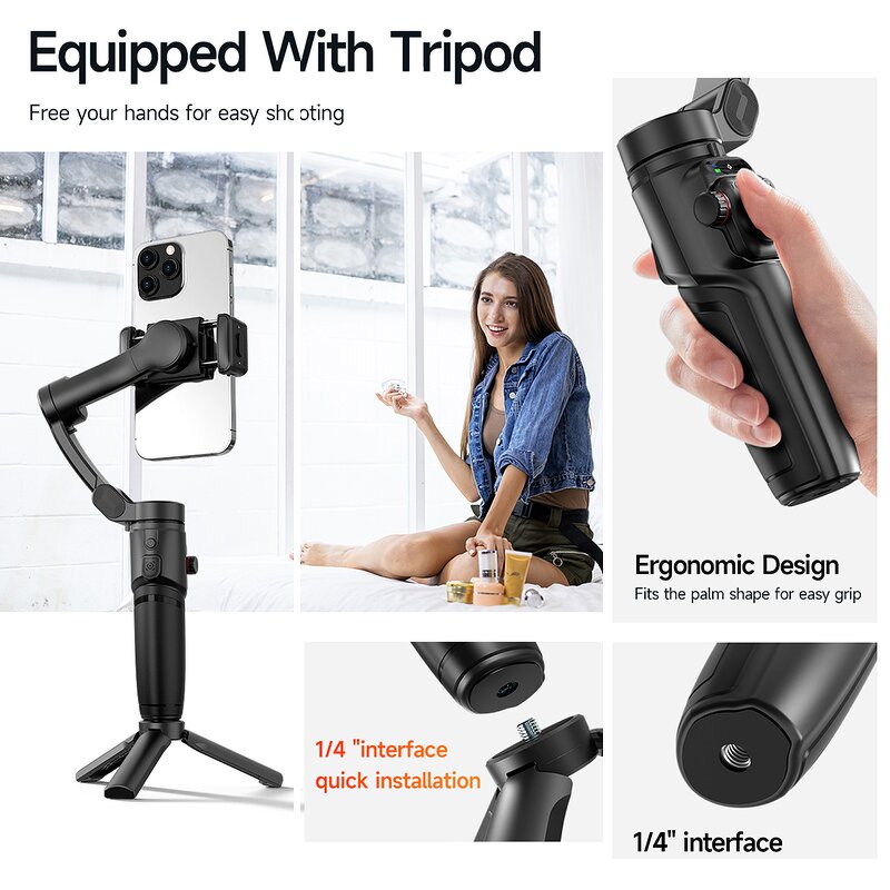 Gimbal Stabilizer Factory - OEM/ODM M05 Face Tracking Three-Axis Built-in Telescopic