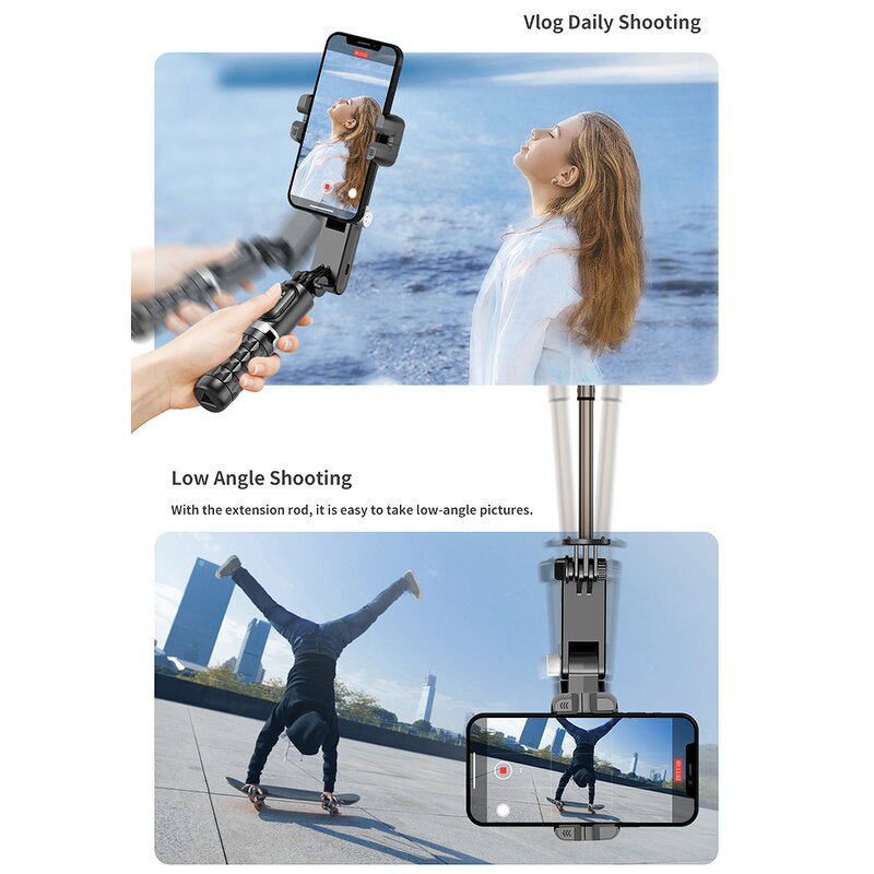 Gimbal Stabilizer Manufacturer - OEM/ODM Face Tracking with App Rotation Wireless Tripod