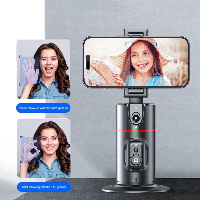 Gimbal Stabilizer Manufacturer - OEM/ODM P02 AI Face Recognition 360 Rotating Phone Holder