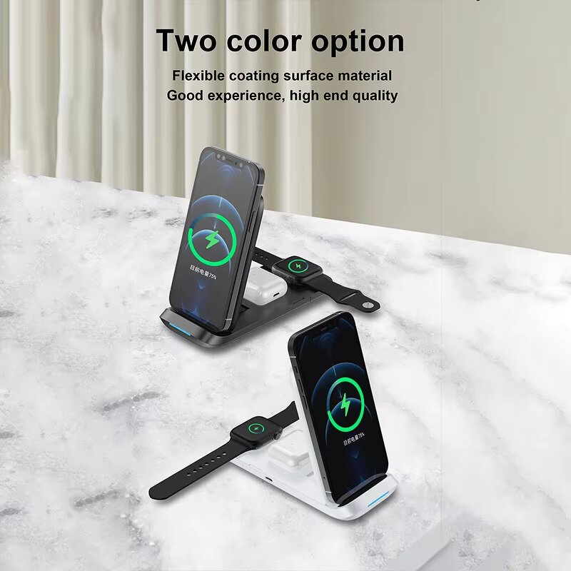 Docking Station Factory - OEM/ODM V8 3 in 1 15W Wireless for Apple Watch iPhone