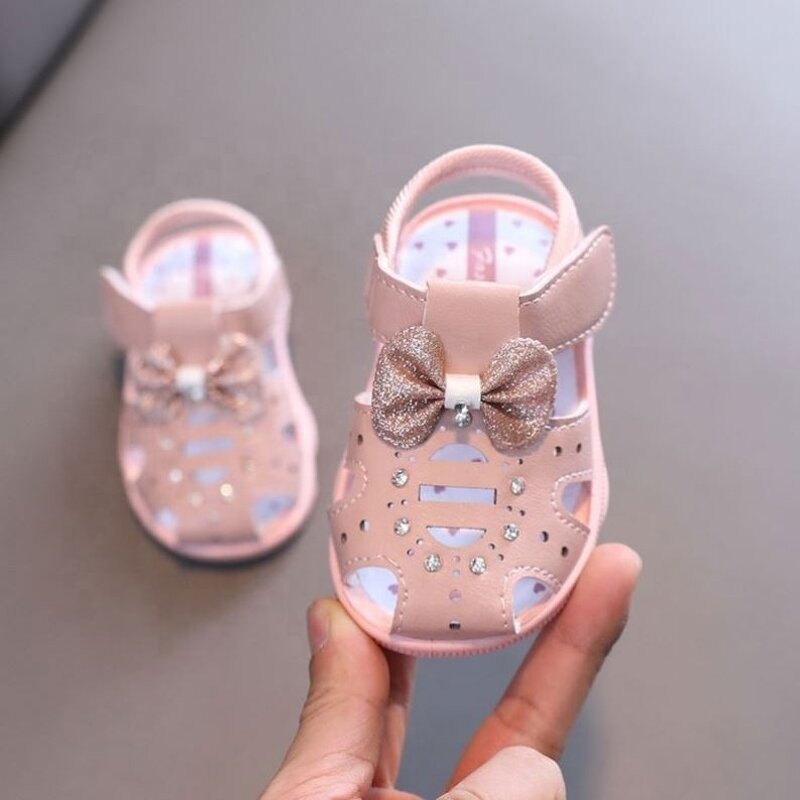 Baby Sandals Factory - OEM Ruizi Popular Baby Toddler Infant Girls Summer Sandals Flower Princess Flat Pu Leather