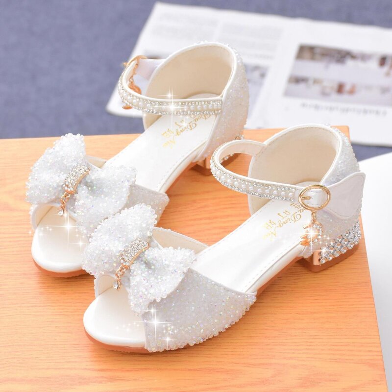 Children's Sandals Factory - OEM Popular Children's Sandals Summer Princess Glass High Heels for Little Girls