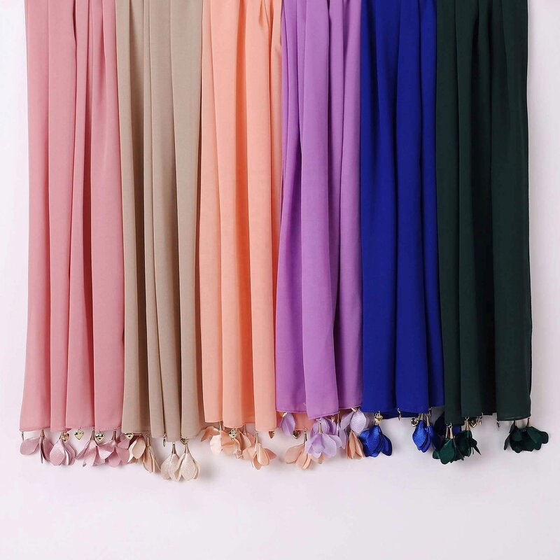 Pearl Shawl Manufacturer - OEM 2024 Ruizi Premium Pearl Ladies Shawl Wraps for Muslim Women Scarf With Flower Tassel