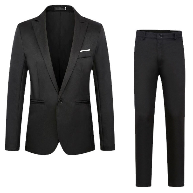 Slim Fit Suit Set Manufacturer - OEM New Men's Business Casual Slim Fit Suit Set Two-Piece Single Breasted Closure Zipper Fly