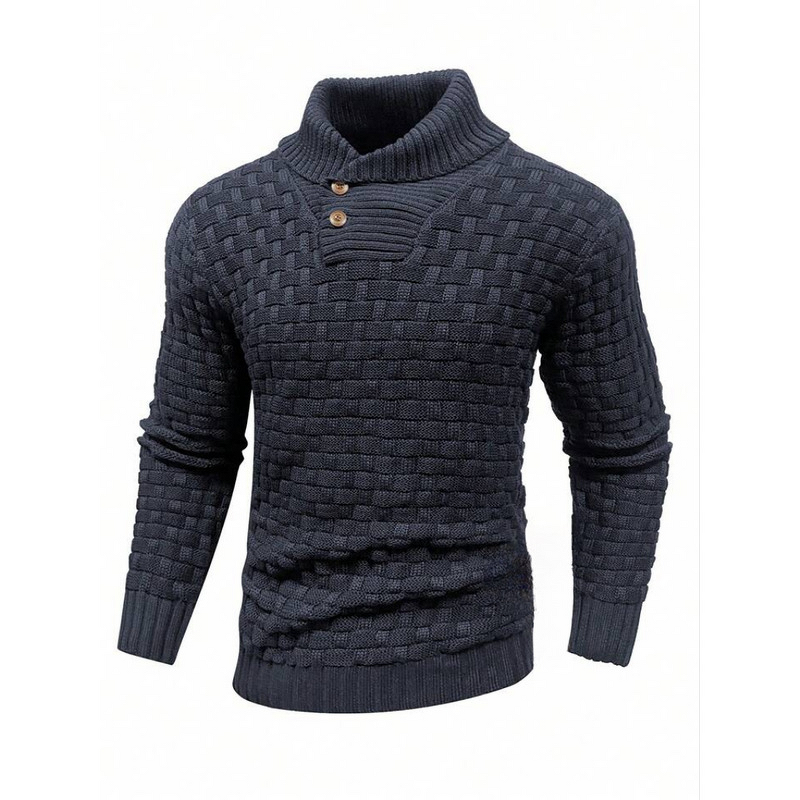 Men's Sweater Factory - OEM Winter Men's Anti-Pilling Knitted Pullover Sweater Slim Fit Polyester/Cotton