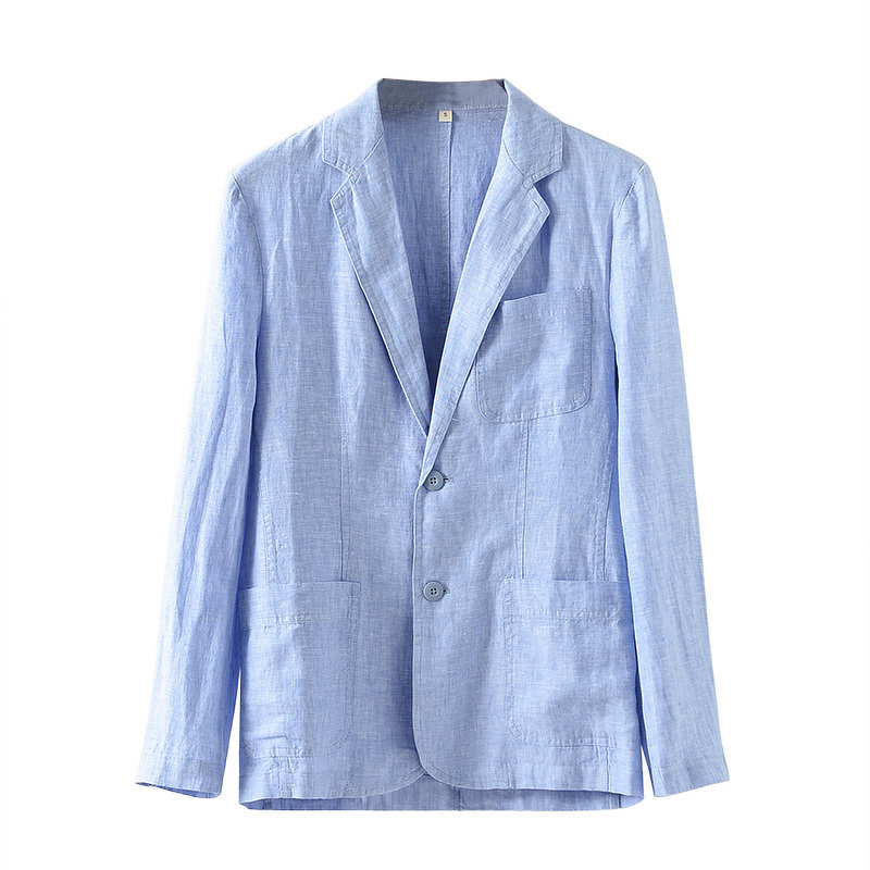 Linen Jacket Manufacturer - OEM New Linen Men's Single Breasted Plus Size Casual Suit Thin Jacket