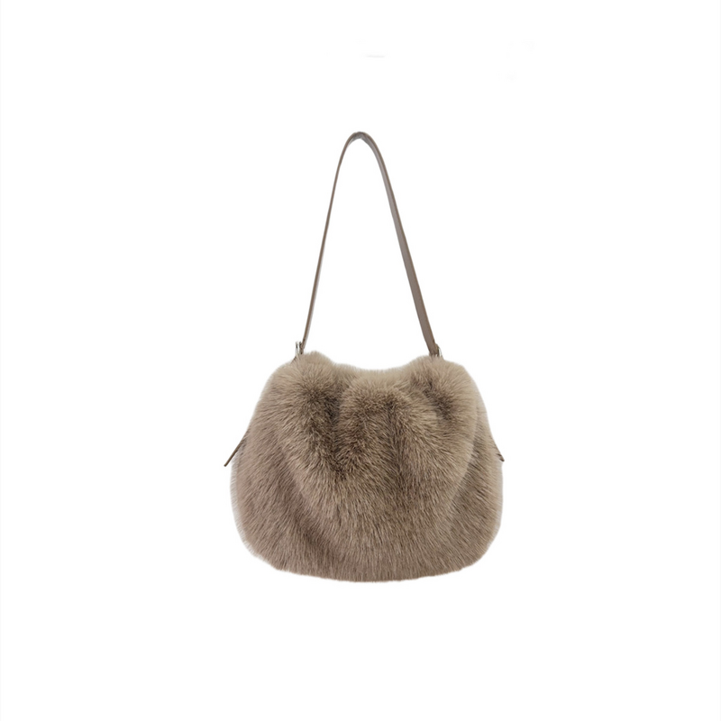 Fur Shoulder Bag Factory - OEM Autumn and Winter New Fur Shoulder Bag Large Capacity Plush Underarm Bag