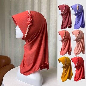 Muslim Children Hijabs Manufacturer - OEM High Quality Ruizi 3-12 Years Old Flower Diamond Little Girl Scarf Bonnet