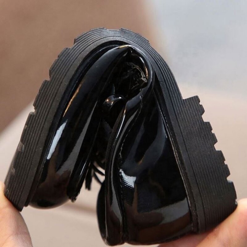 Children's Loafers Factory - OEM Fashion Factory New Leather Children's Party Girls Round Toe Flat Cause Loafers Kids Shoes