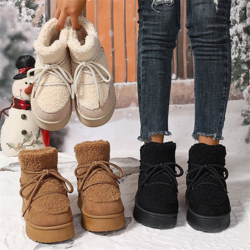 Snow Boots Factory - OEM Autumn Winter Fleece Lined Warm Short Slip-On Elastic