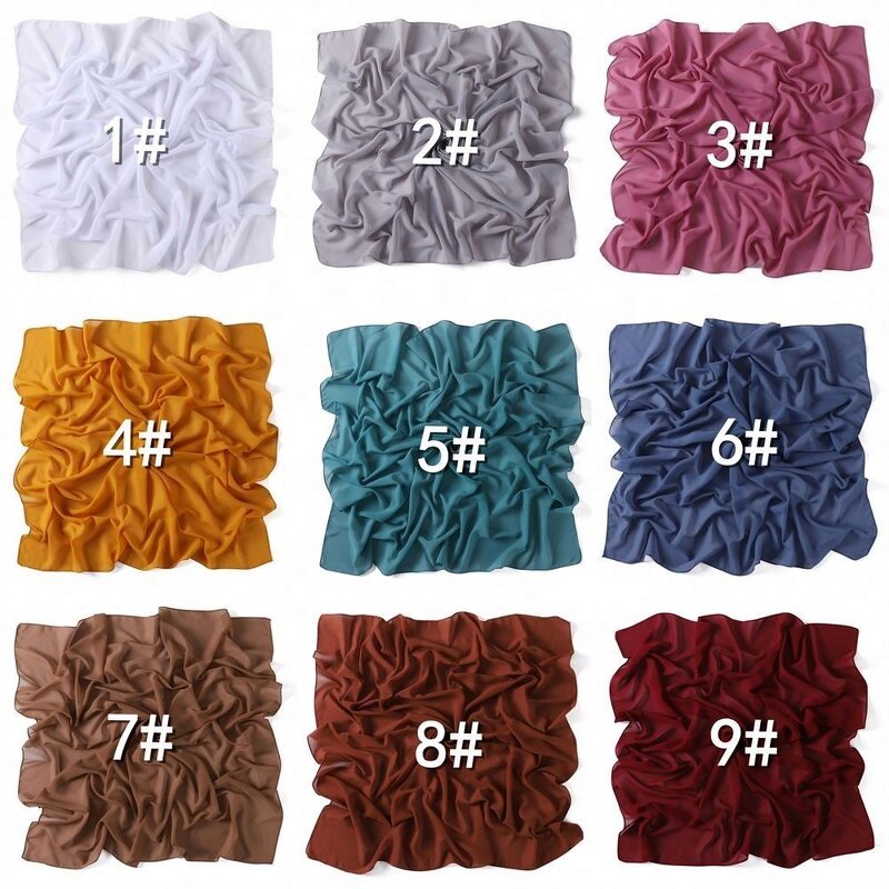 Square Scarf Manufacturer - OEM 2024 Ruizi 90*90Cm Malaysia Women Islamic Shawls Muslim Headscarf Bawal Tudung Square