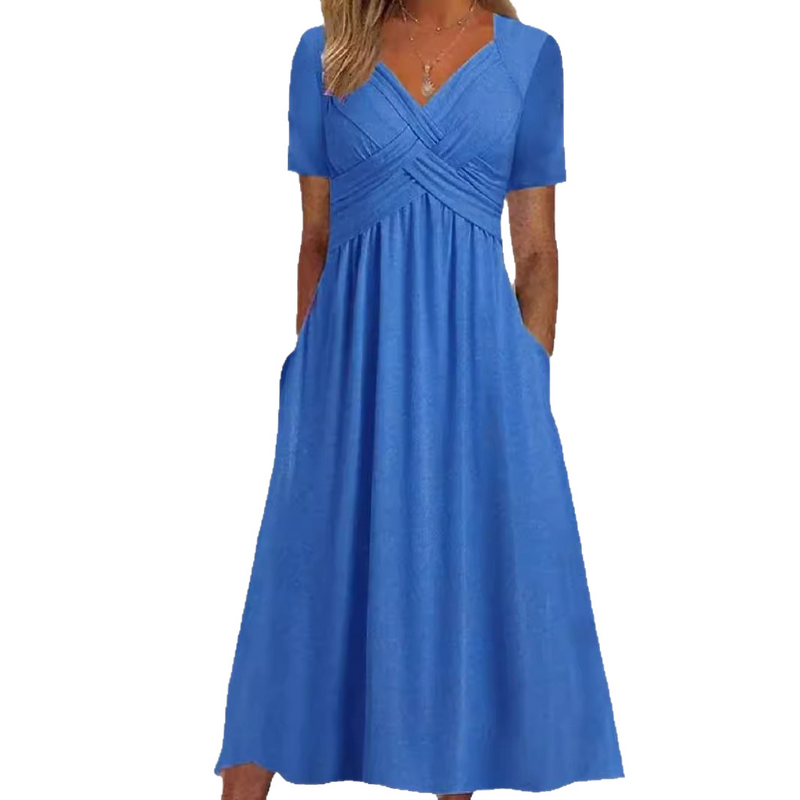 Umbrella Skirt Dress Manufacturer - OEM Summer New Vintage European American Women's Polyester Mid-Length