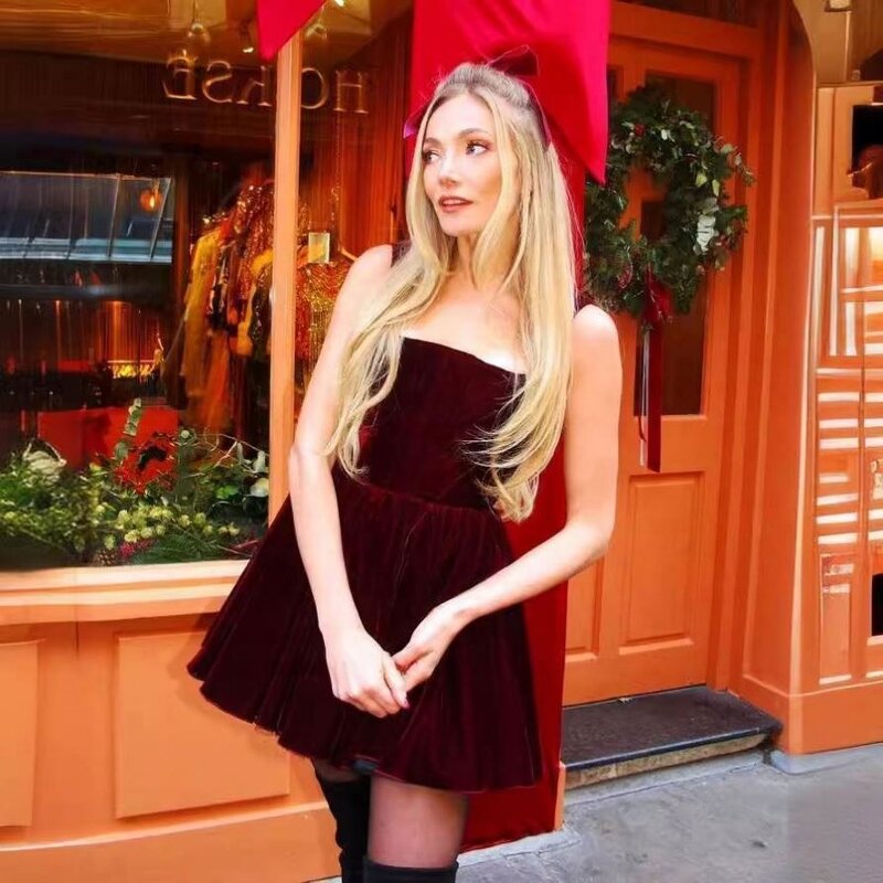 Christmas Party Skirt Manufacturer - OEM 2025 Fashion with Lace Decoration Firm Control