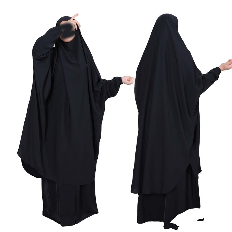 Muslim Abaya Factory - OEM High Quality Ruizi Modest Nida Niqab String Khimar Muslim Islamic Clothing Two Pcs