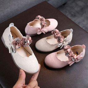 Baby Princess Shoes Manufacturer - OEM Fashion Factory Cute Bow Pu Leather Baby Princess Party Comfort Soft Soled Flowers