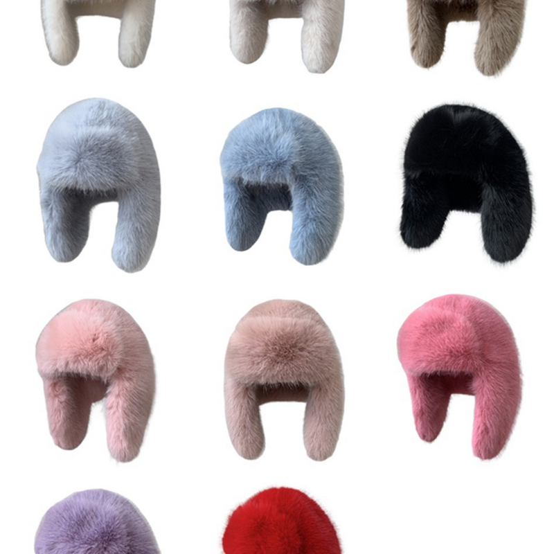 Ear Protection Hat Factory - OEM Autumn Winter Hat with Plush Fur Retro Hat Versatile Warm Fluffy Ear Protection