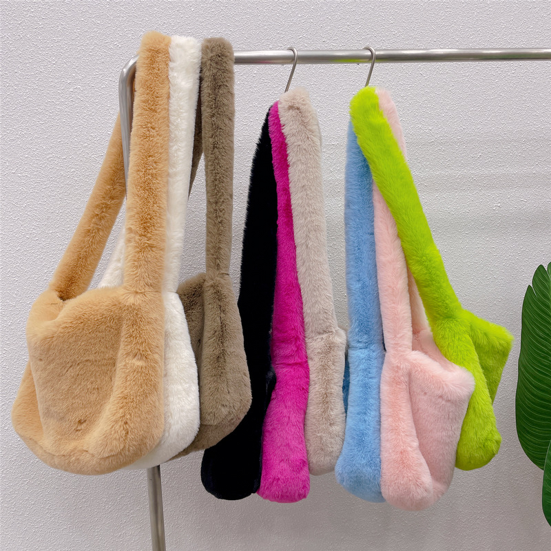 Rose Red Fur Bag Manufacturer - OEM Autumn Winter Bag New Rose Red Fur Plush Versatile Y2K Hot Girl Style Shoulder