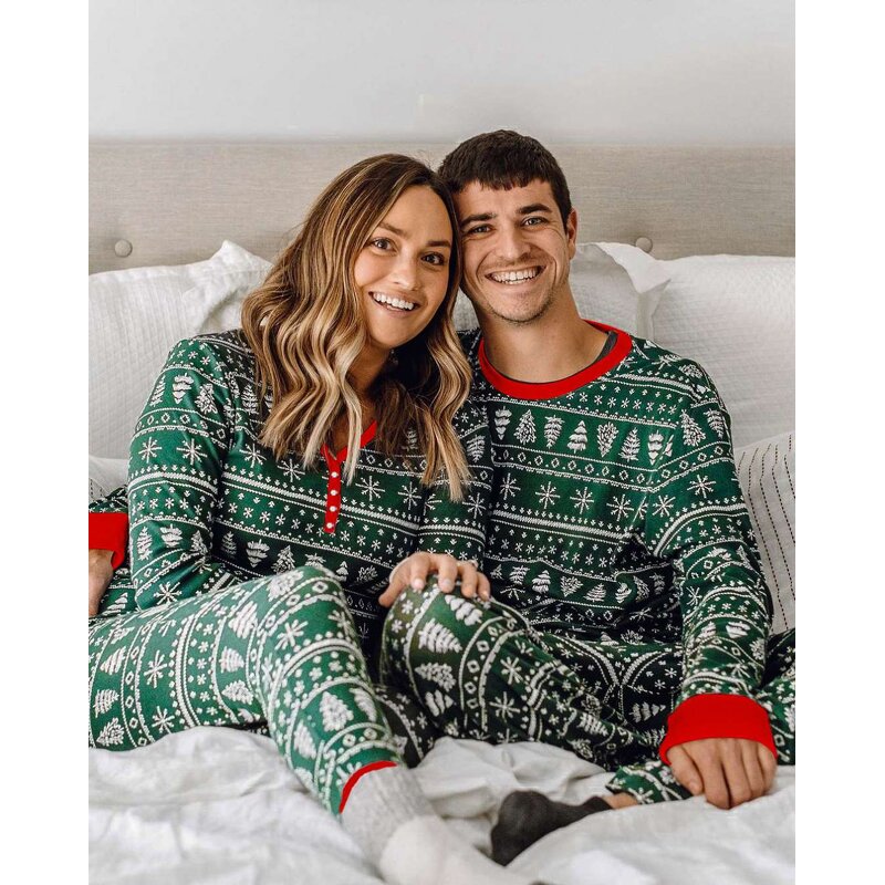 Christmas Pajamas Set Factory - OEM Snowflake Printed Family Matching Outfits