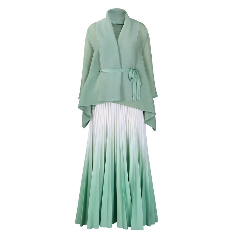 African Clothing Cape Set Factory - OEM African Clothing Cape Solid Color Blouse Gradient Long Skirt Suit