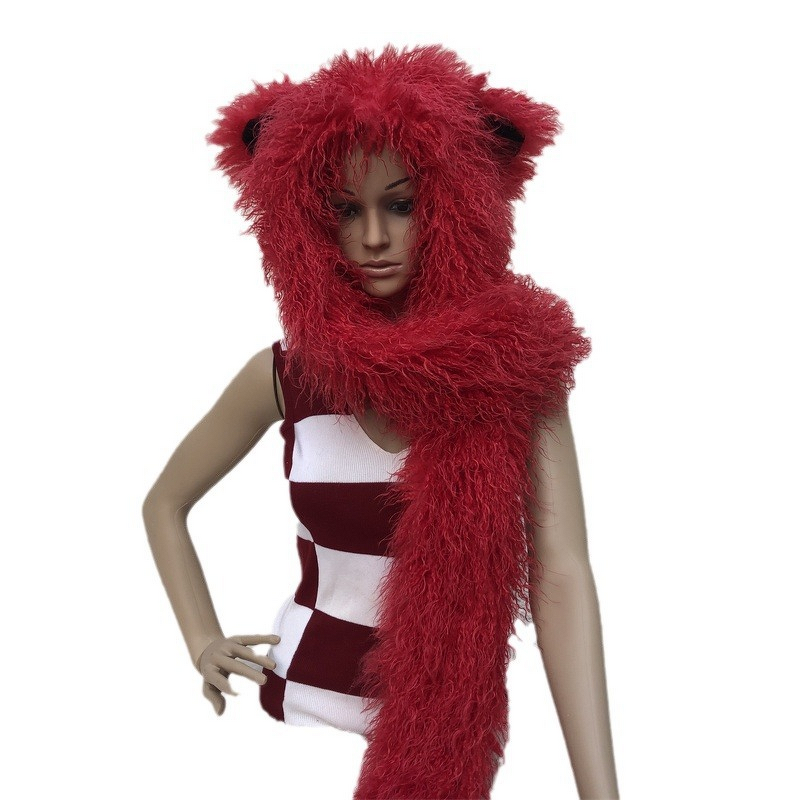 Cat Ear Scarf and Hat Manufacturer - OEM New Cat Ear Scarf and Hat Autumn Winter Warm Wool Fur Neck Scarf Excellent Ear