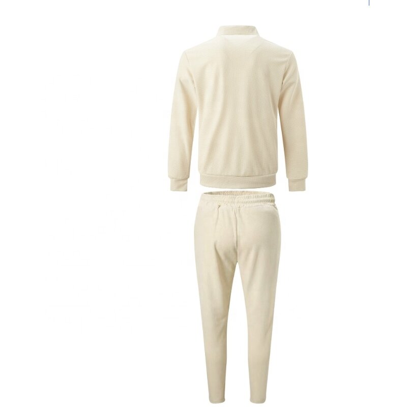 Crossborder Coat Set Factory - OEM 2025 Men s Crossborder Coat Jacket Pants Set Flip Collar