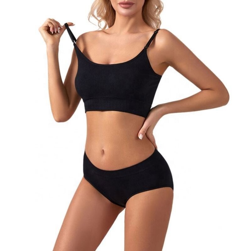 Yoga Set Factory - OEM New Trend Ruizi Gather No Underwire Large Size Yoga Suspender Beautiful Vest Briefs