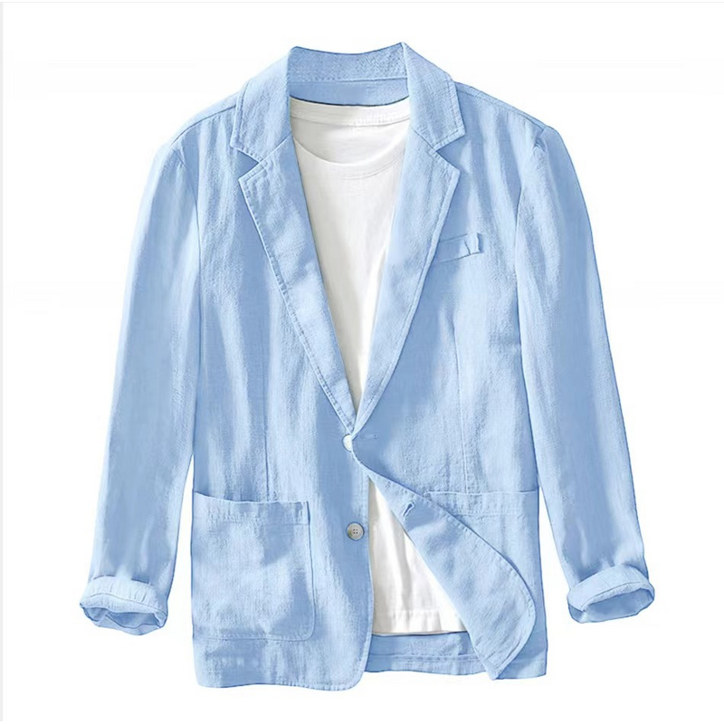 Casual Suit Jacket Manufacturer - OEM Men's Casual Suit Jacket Single-Layer V-Neck Single Breasted Anti-Shrink Solid Color