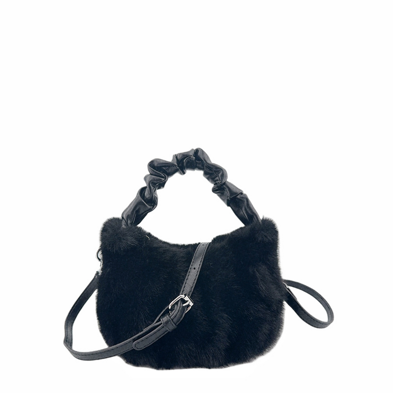 Crossbody Bag Factory - OEM Autumn Winter Women's Underarm Bag New Fur Plush Candy Color Basket
