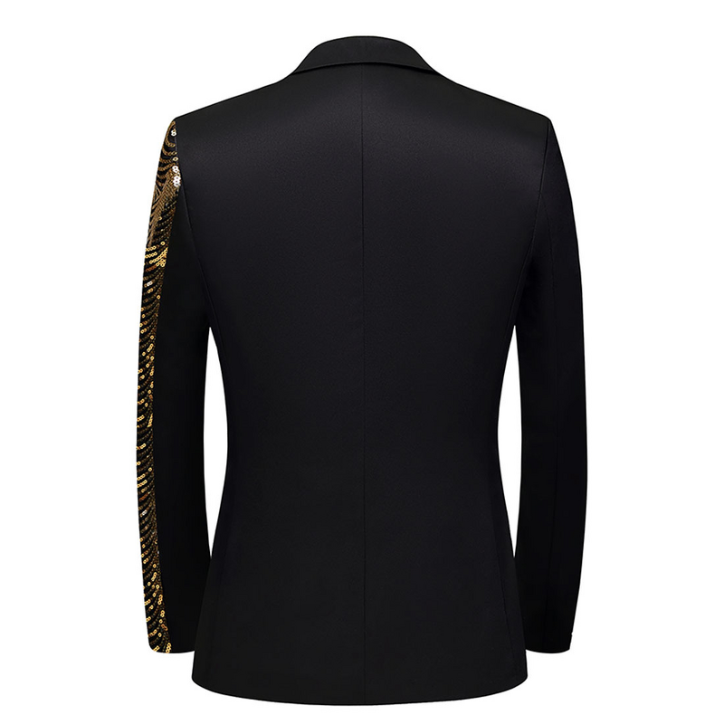 Sequin Jacket Manufacturer - OEM Men's Single Breasted Notched Collar Suit Jackets Wholesale Wave Sequin Shiny Casual Trendy