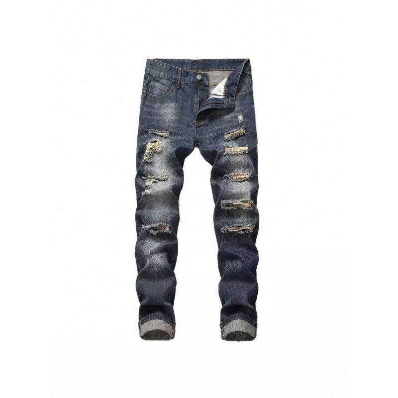 Ripped Skinny Jeans Manufacturer - OEM Factory Price Hot Selling Customize Popular Mens Ripped Skinny Jean Hip Hop Hole Denim