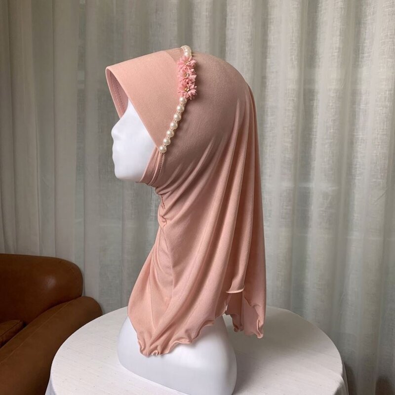 Muslim Children Hijabs Manufacturer - OEM High Quality Ruizi 3-12 Years Old Flower Diamond Little Girl Scarf Bonnet