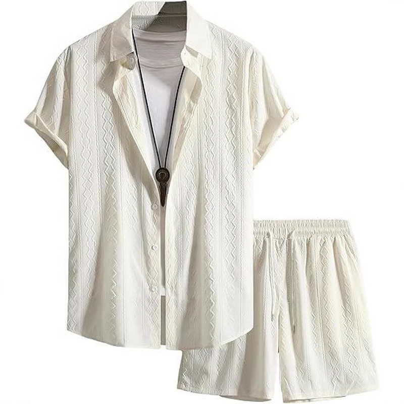 Printed Shirt Set Factory - OEM Summer Casual 3D Printed Men's Short Sleeve Shirt Set