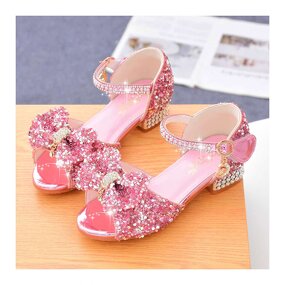 Children's Sandals Factory - OEM Popular Children's Sandals Summer Princess Glass High Heels for Little Girls