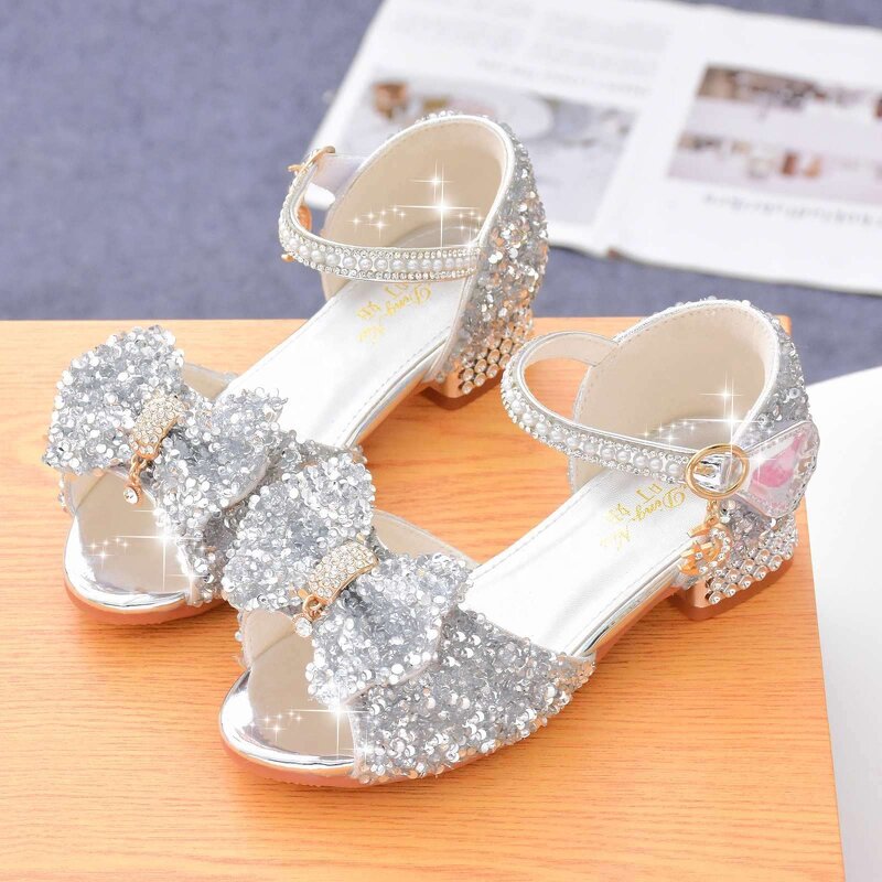 Children's Sandals Factory - OEM Popular Children's Sandals Summer Princess Glass High Heels for Little Girls