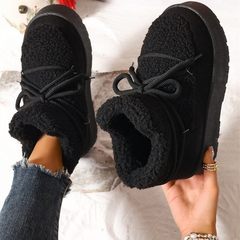 Snow Boots Factory - OEM Autumn Winter Fleece Lined Warm Short Slip-On Elastic