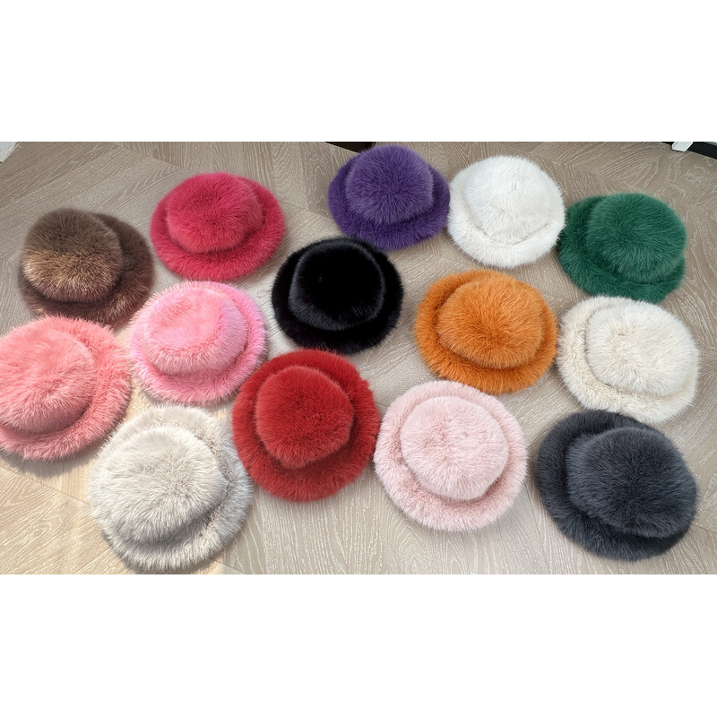 Fisherman Hat Factory - OEM Fur Autumn Winter Plush Stylish Punk & Sexy Basin Fisherman Hat Casual Scene