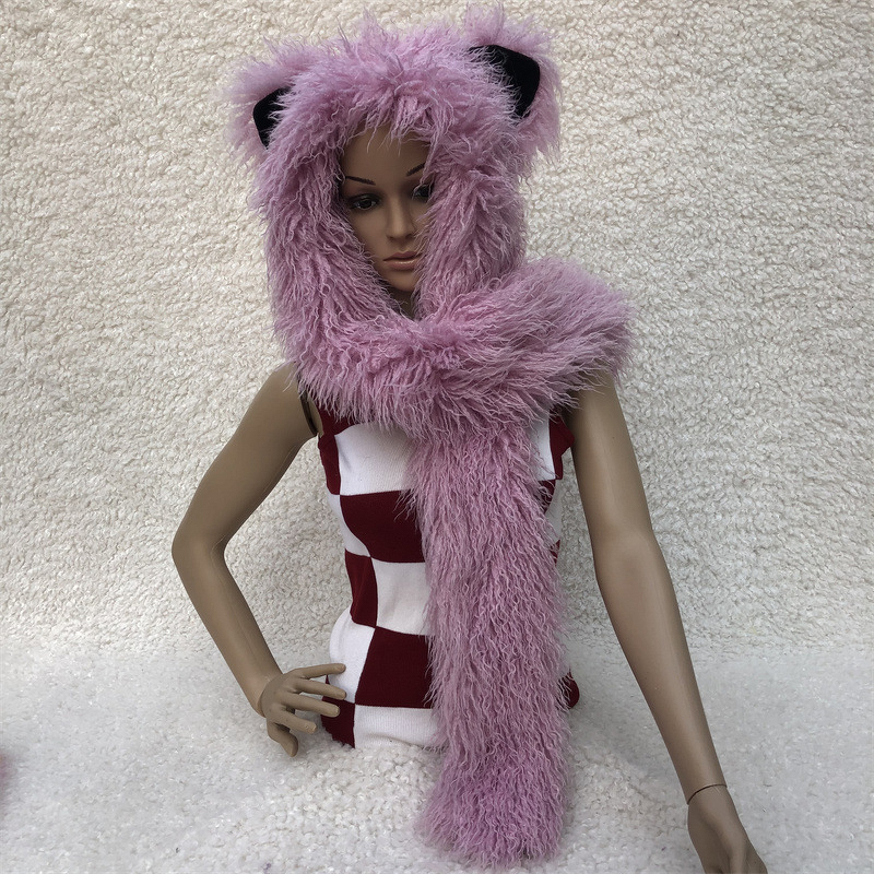 Cat Ear Scarf and Hat Manufacturer - OEM New Cat Ear Scarf and Hat Autumn Winter Warm Wool Fur Neck Scarf Excellent Ear