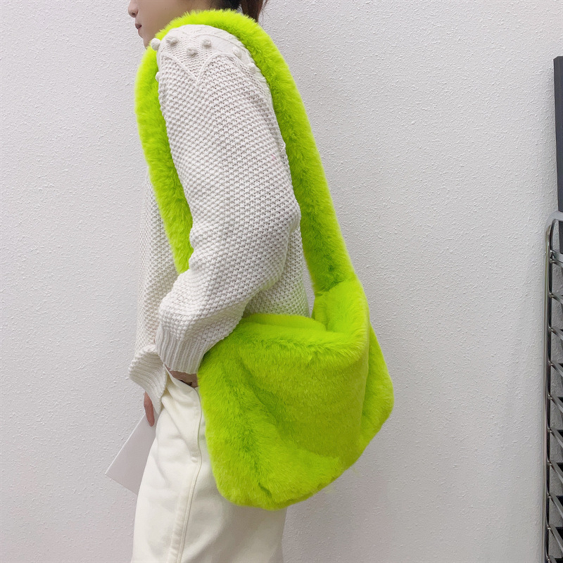 Rose Red Fur Bag Manufacturer - OEM Autumn Winter Bag New Rose Red Fur Plush Versatile Y2K Hot Girl Style Shoulder