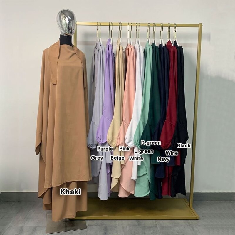 Muslim Abaya Factory - OEM High Quality Ruizi Modest Nida Niqab String Khimar Muslim Islamic Clothing Two Pcs