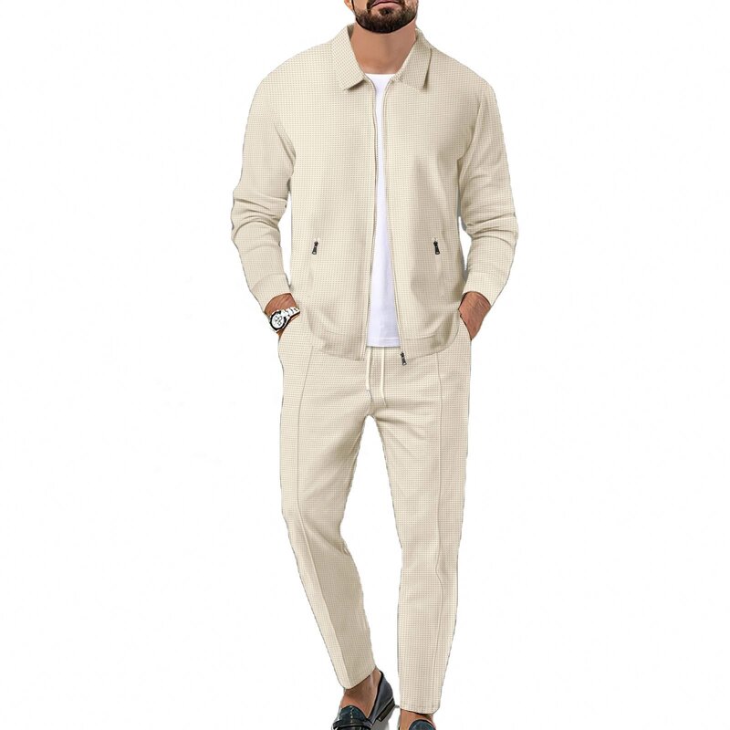 Crossborder Coat Set Factory - OEM 2025 Men s Crossborder Coat Jacket Pants Set Flip Collar