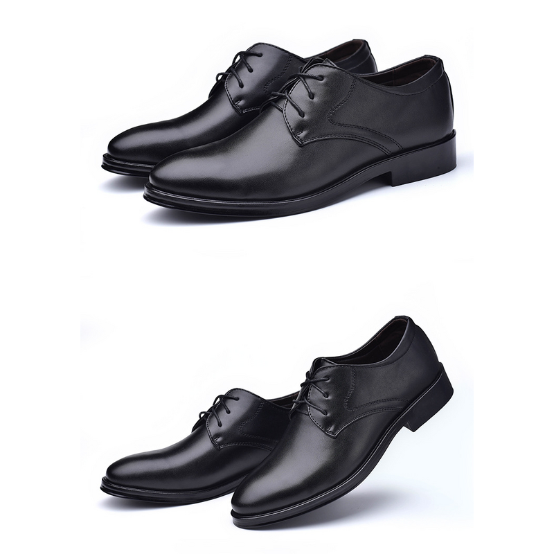 Leather Shoes Manufacturer - OEM Men's Business Formal Versatile Casual Lace-up Solid Pattern