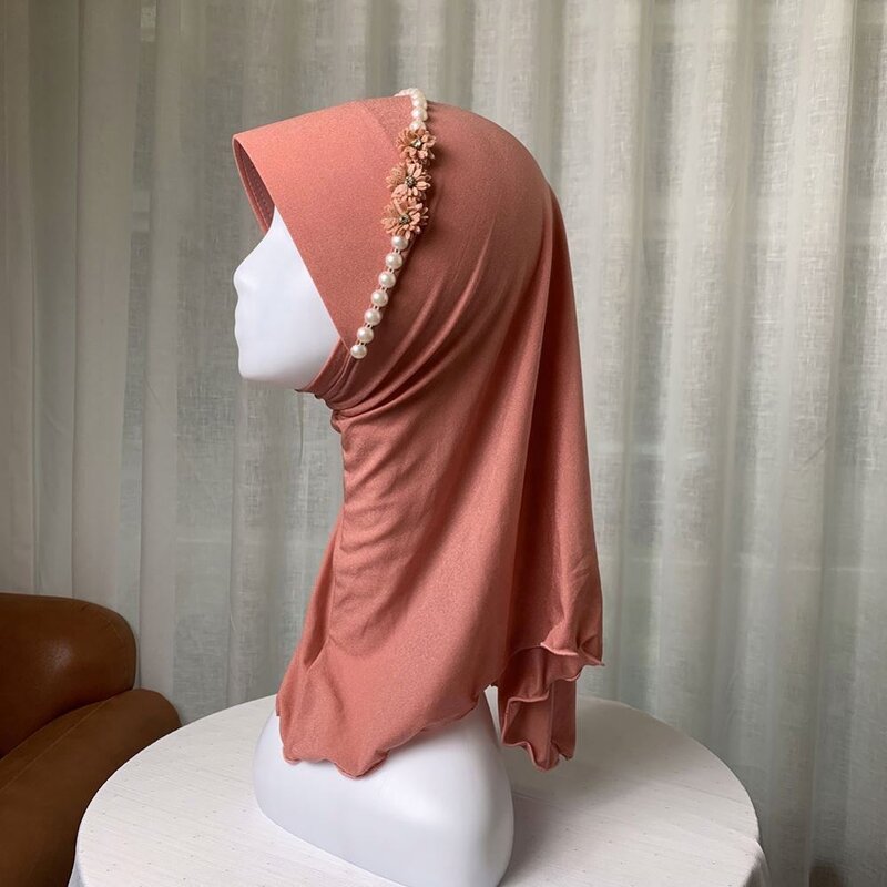 Muslim Children Hijabs Manufacturer - OEM High Quality Ruizi 3-12 Years Old Flower Diamond Little Girl Scarf Bonnet