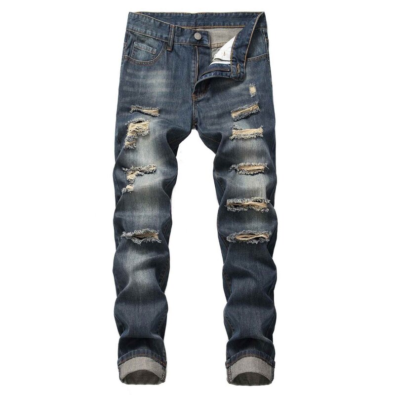 Ripped Skinny Jeans Manufacturer - OEM Factory Price Hot Selling Customize Popular Mens Ripped Skinny Jean Hip Hop Hole Denim